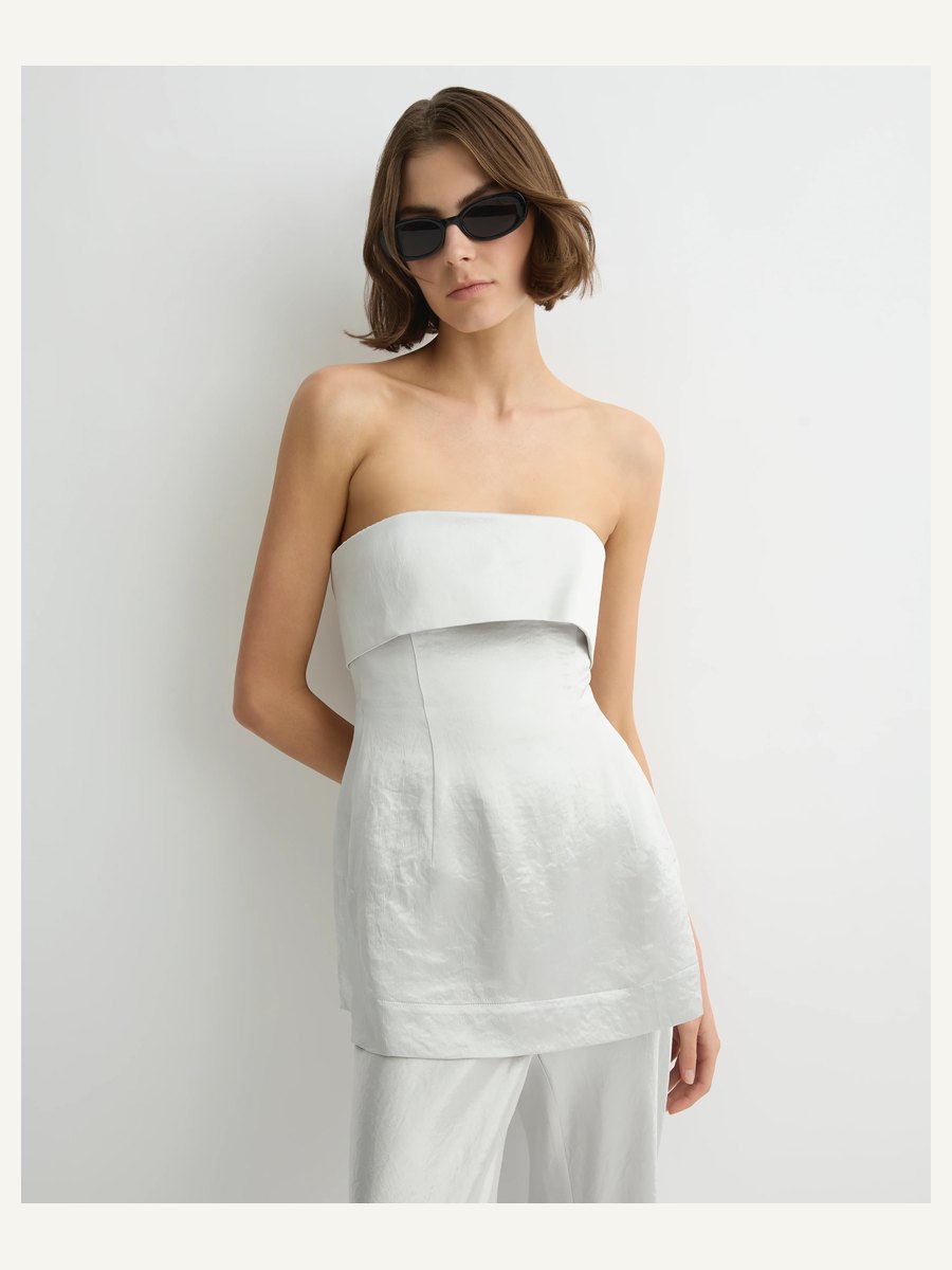Kobe Strapless Top - Platinum