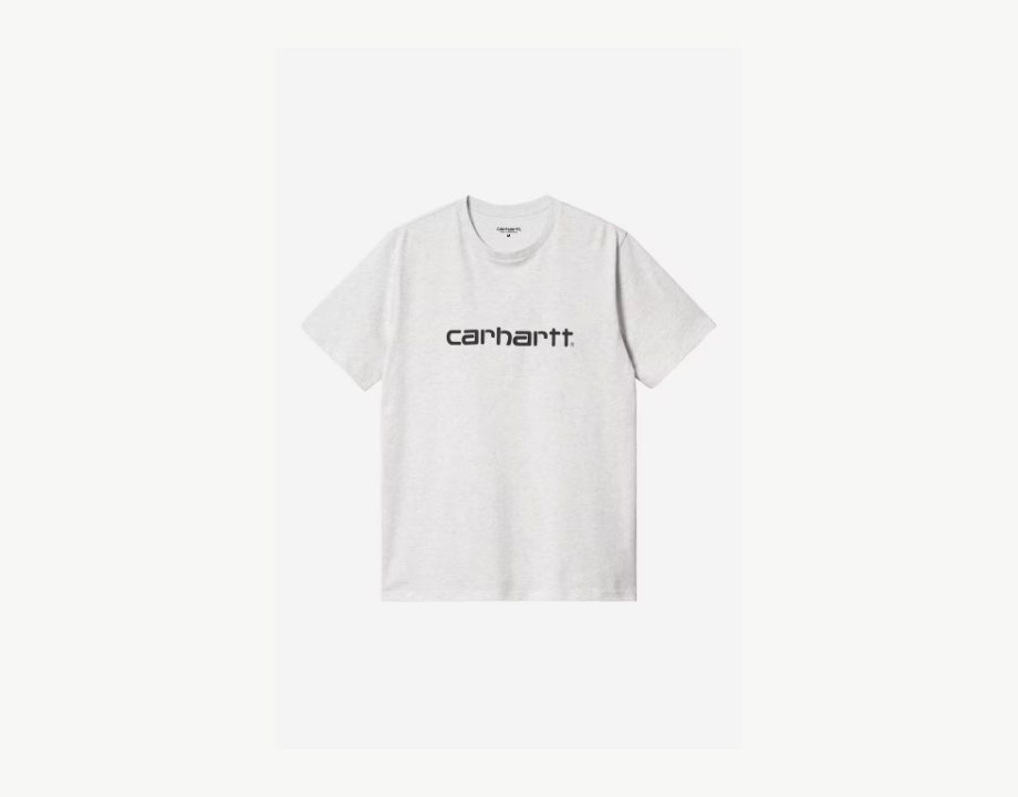 S/S Script T-Shirt Ash Heather Graphite