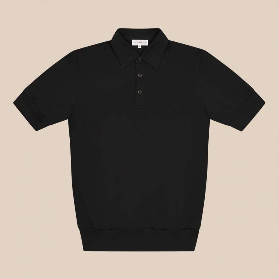 Extra-long Staple Cotton Coach Polo in Black