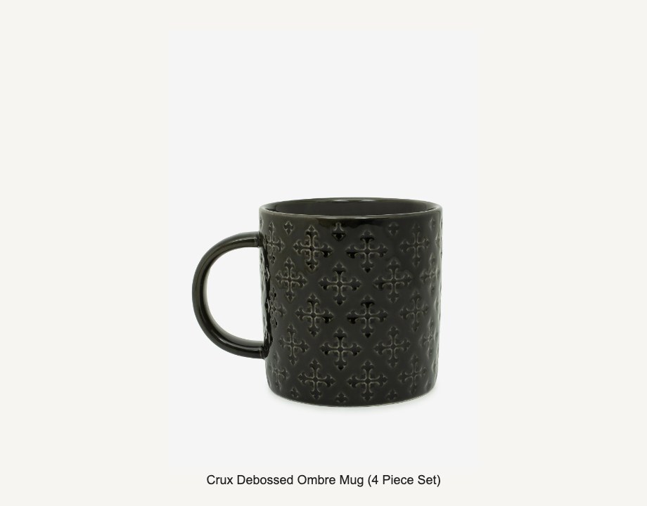 Crux Debossed Ombre Mug (4 Piece Set)