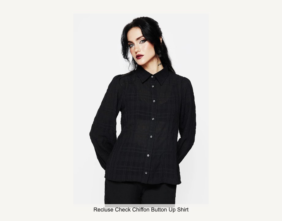 Recluse Check Chiffon Button Up Shirt