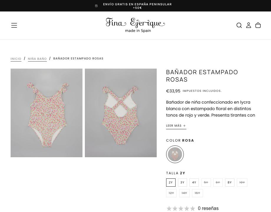 Bañador estampado rosas