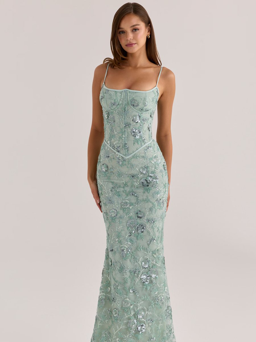 Naima Jade Corset Maxi Dress