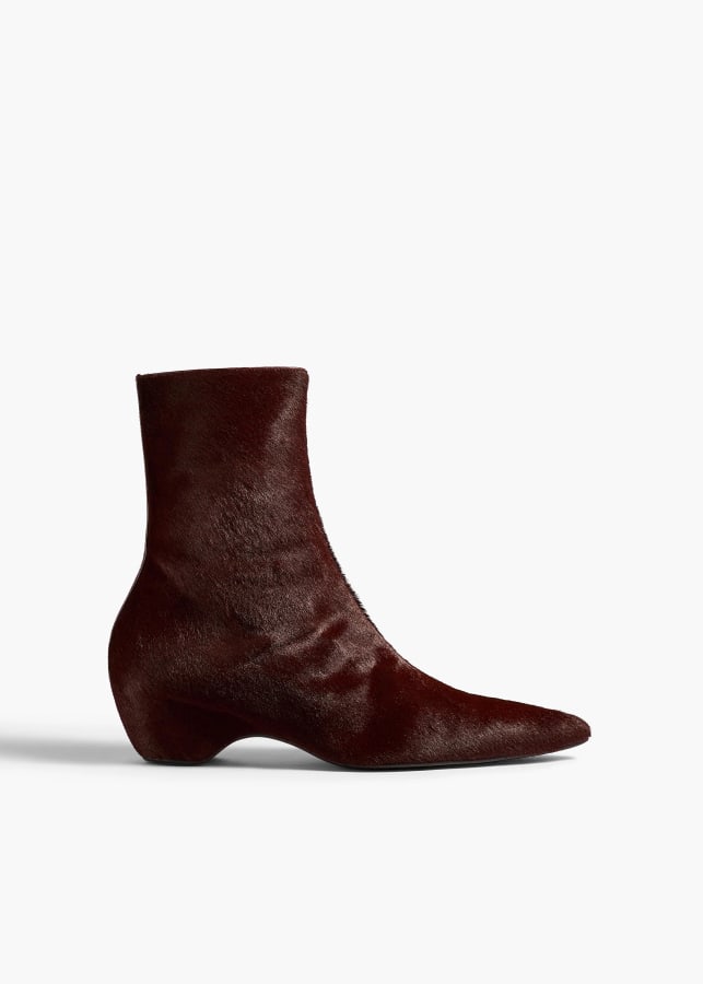 Sybil Ankle Boot in Rouge Noir Haircalf