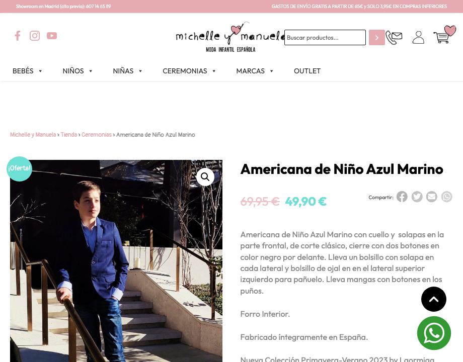 Americana de Niño Azul Marino