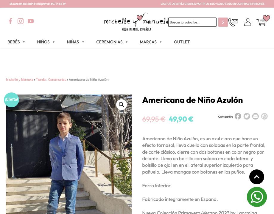 Americana de Niño Azulón