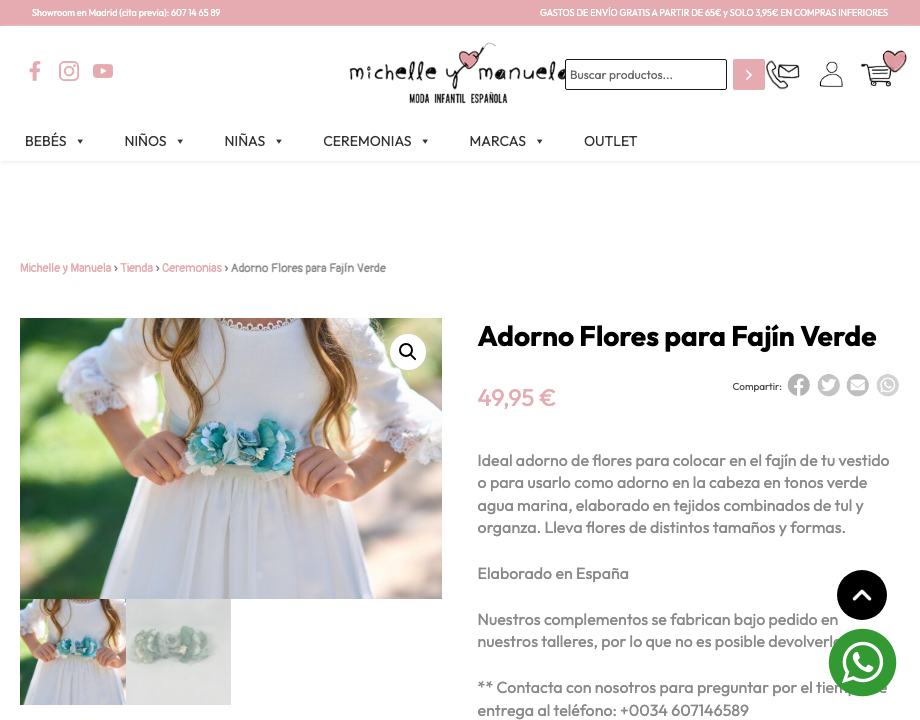 Adorno Flores para Fajín Verde