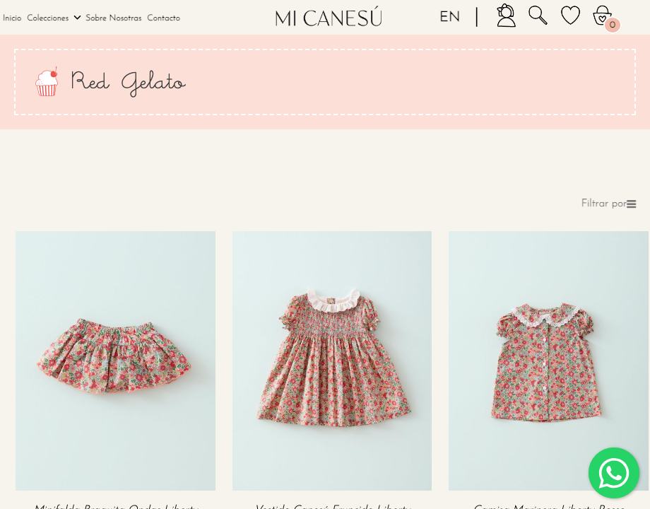 Minifalda Braguita Ondas Liberty Rosso