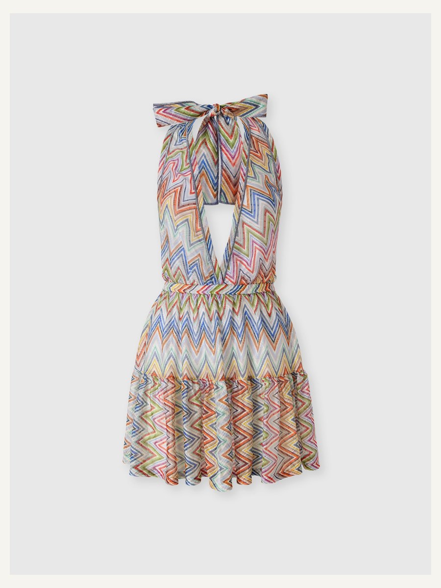 Zig zag tulle cover-up mini dress