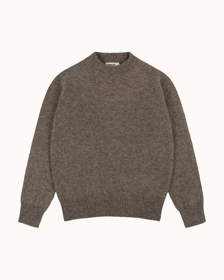 Shetland Wool Crew Neck Sweater