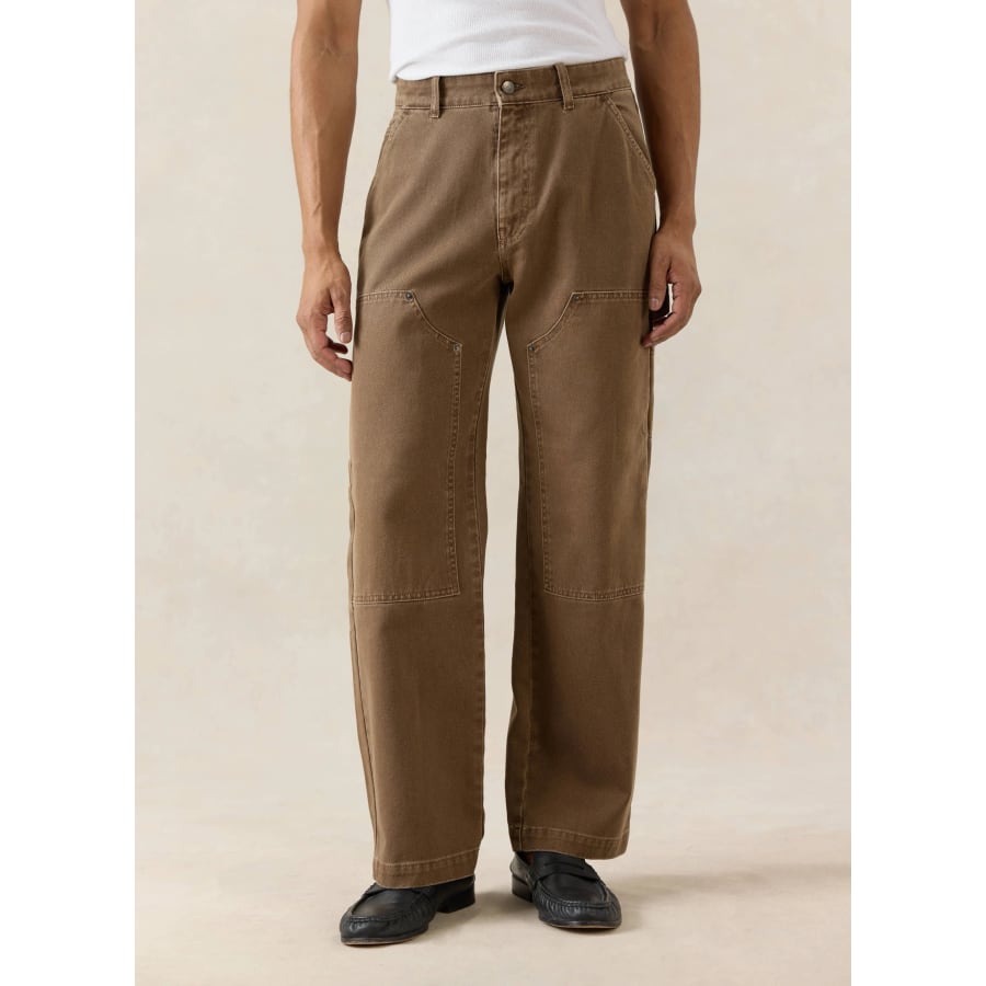 Lucas Carpenter Straight Leg Trousers | Cotton | Mocha