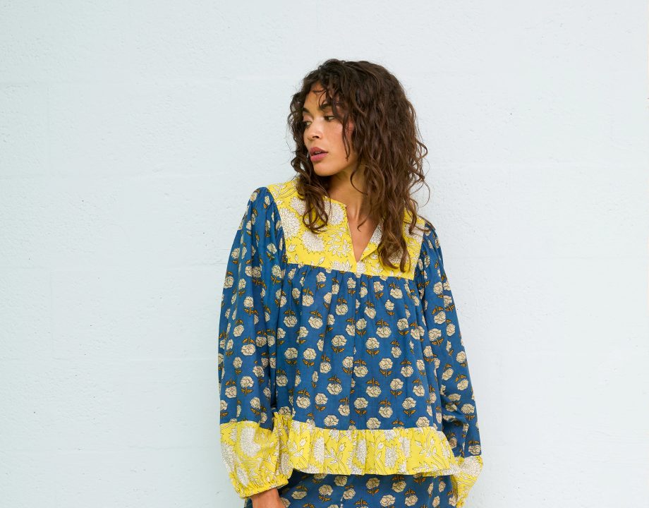Block Print Boho Top & Shorts Set