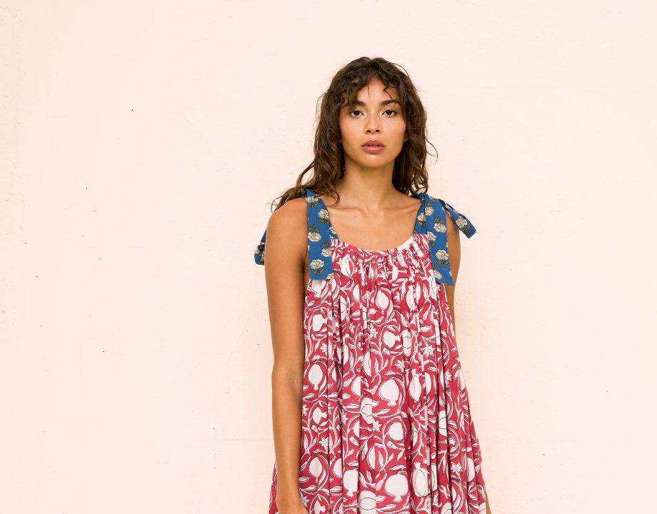 Block Print Low Back Dress