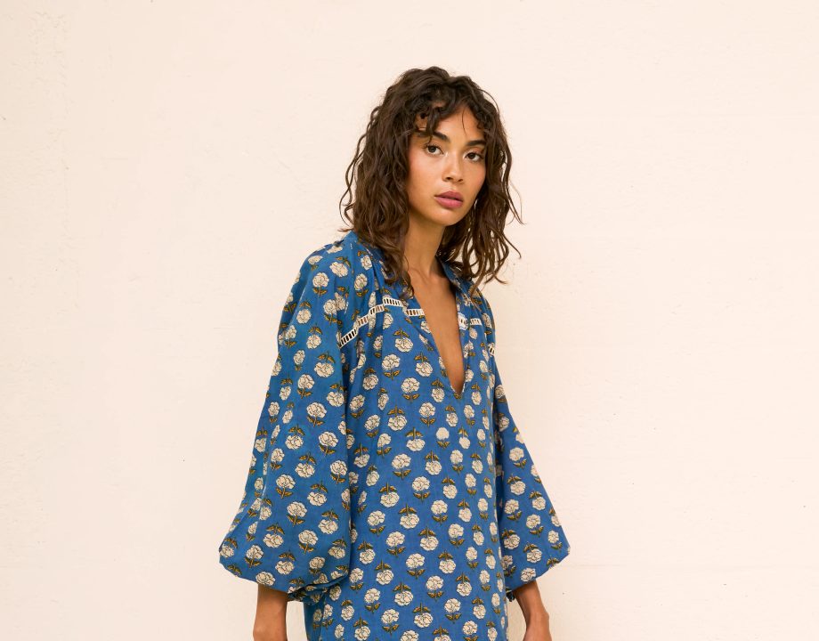 Block Print Boho Maxi Dress