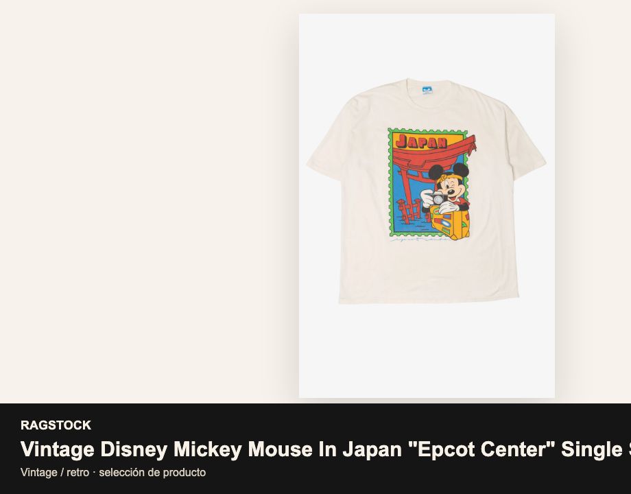 Vintage Disney Mickey Mouse In Japan "Epcot Center" Single Stitch T-Shirt (1990s