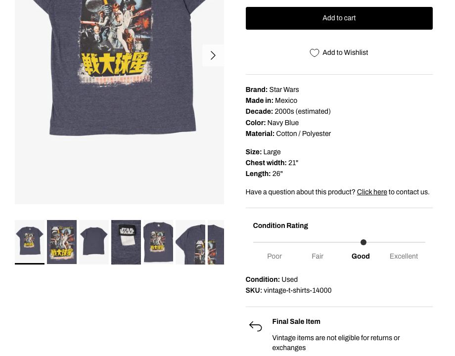 Navy Blue Star Wars A New Hope Japanese Poster T-Shirt (2000s)