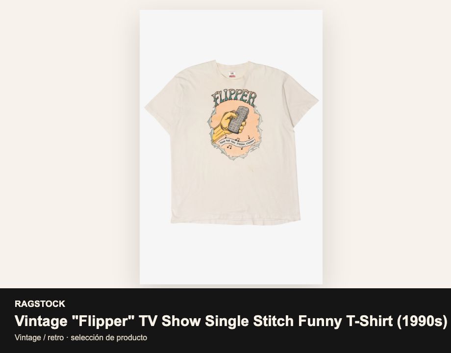 Vintage "Flipper" TV Show Single Stitch Funny T-Shirt (1990s)