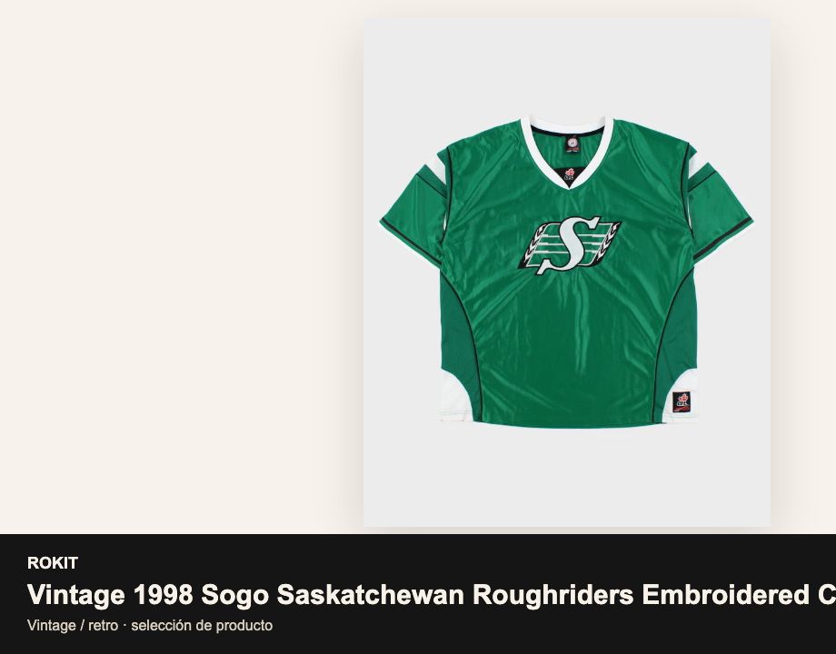 Vintage 1998 Sogo Saskatchewan Roughriders Embroidered CFL Home Jersey - XL