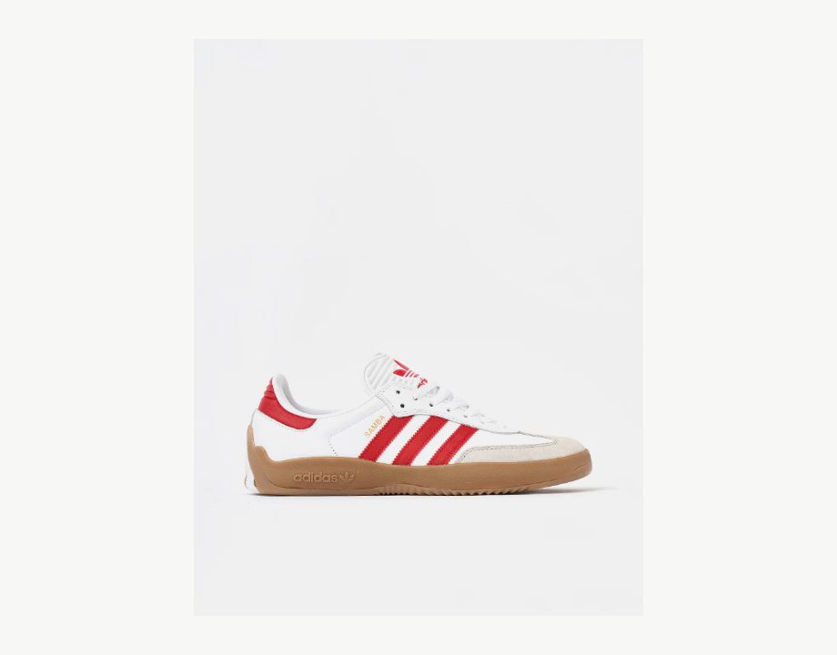 adidas Puig Samba Skate Shoes - White/Better Scarlet/Gum