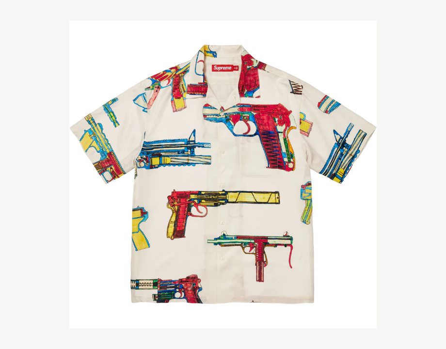 Guns Silk S/S Shirt White