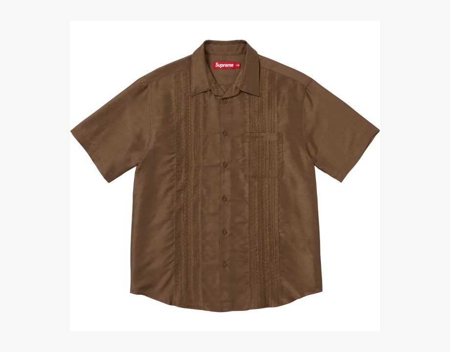 Pintuck S/S Shirt Brown