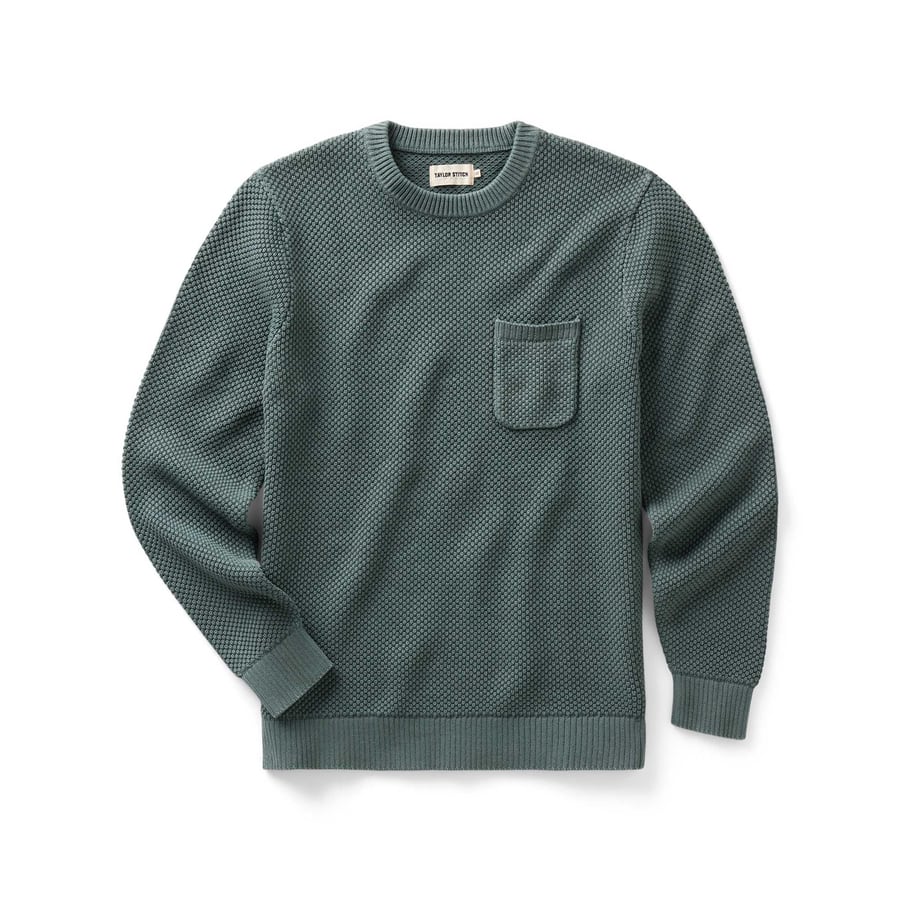 The Crawford Crew Sweater in Faded Spruce