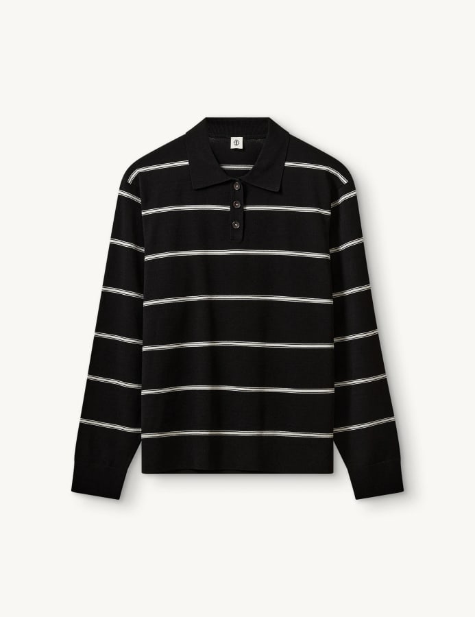 Madison Polo Black/ecru stripe