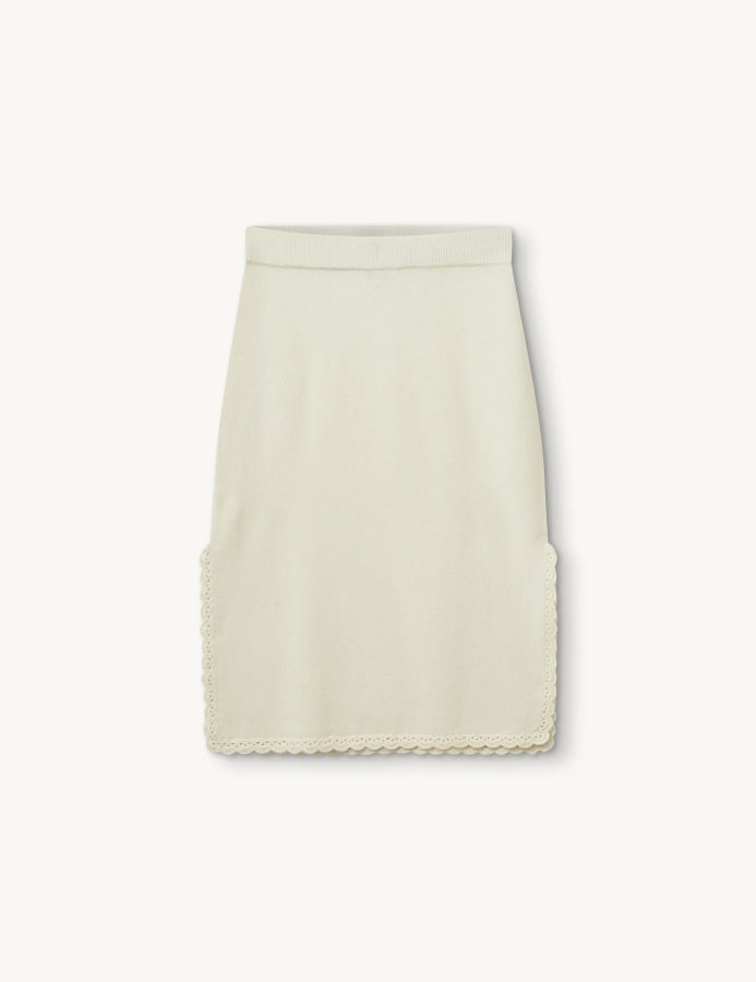 Como Crochet Slip Skirt Cream