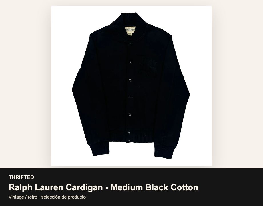 Ralph Lauren Cardigan - Medium Black Cotton