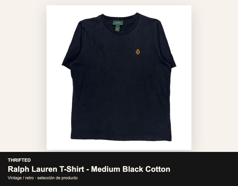 Ralph Lauren T-Shirt - Medium Black Cotton