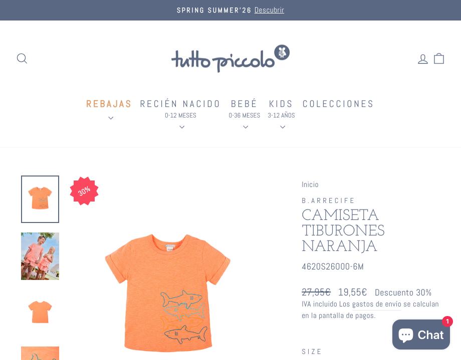 CAMISETA TIBURONES NARANJA