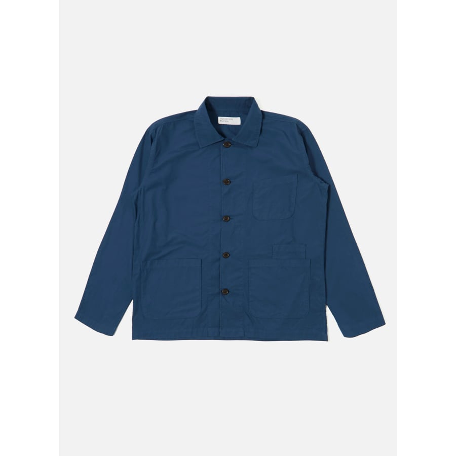 Navy Organic Fine Poplin Bakers Overshirt