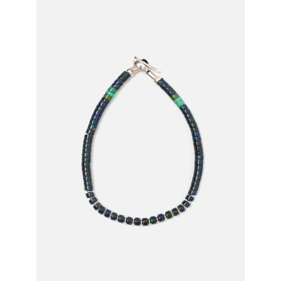 Mikia Azurite Silver Heishi Bracelet