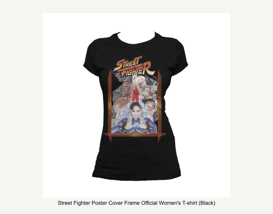 Street Fighter Poster Cover Frame Official Women's T-shirt (Black)