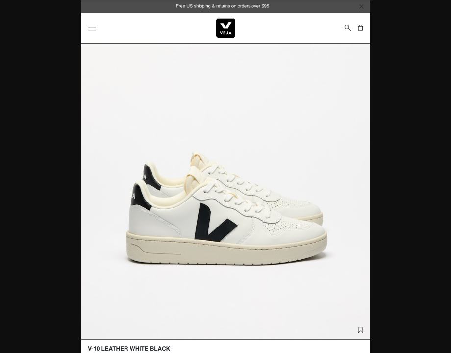 V 10 Leather White Black
