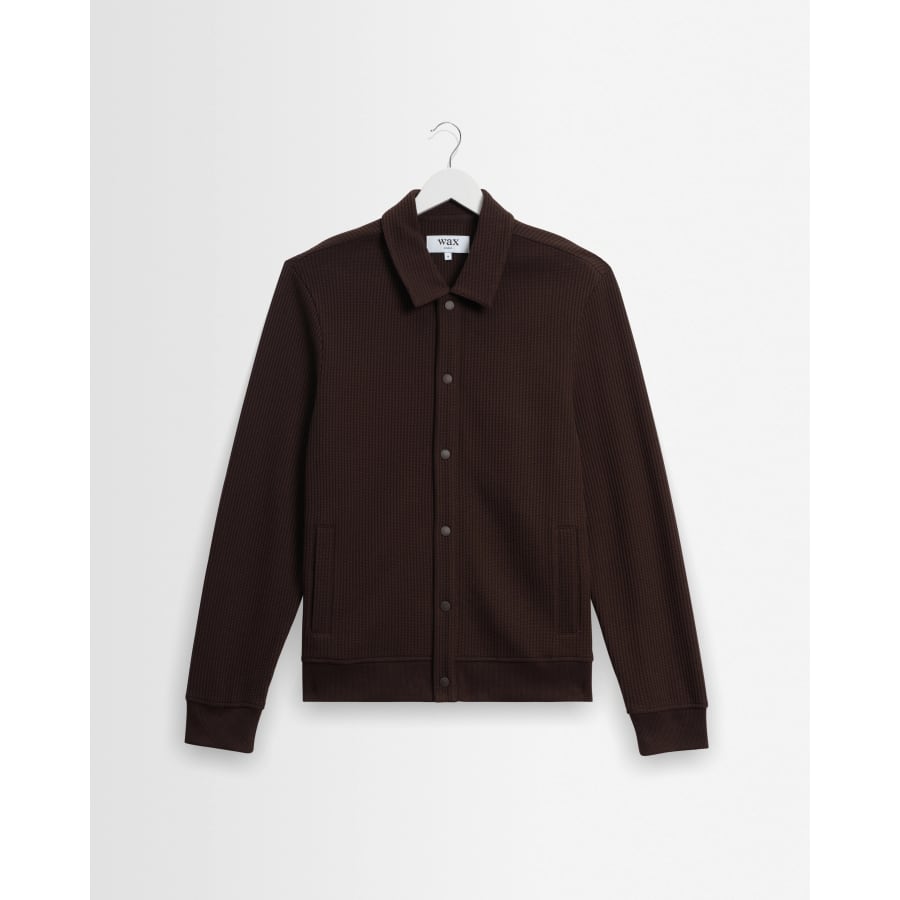 Hays Dark Brown Structured Waffle Overshirt
