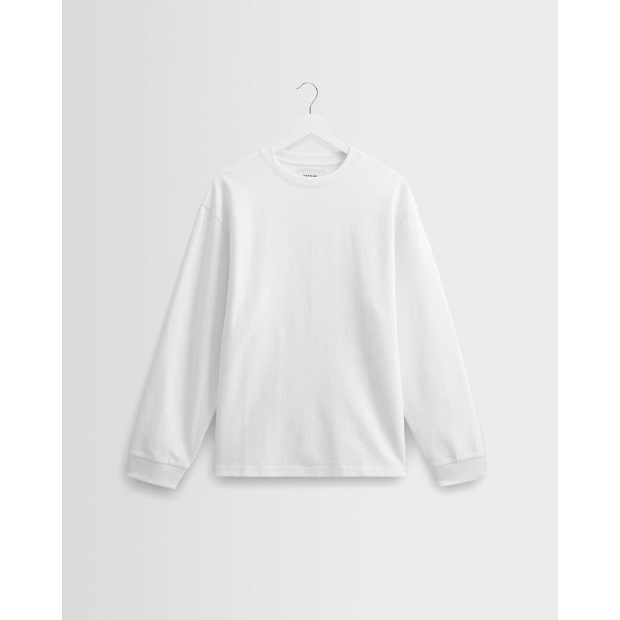 Hayden White Textured Organic Cotton Long Sleeve T Shirt