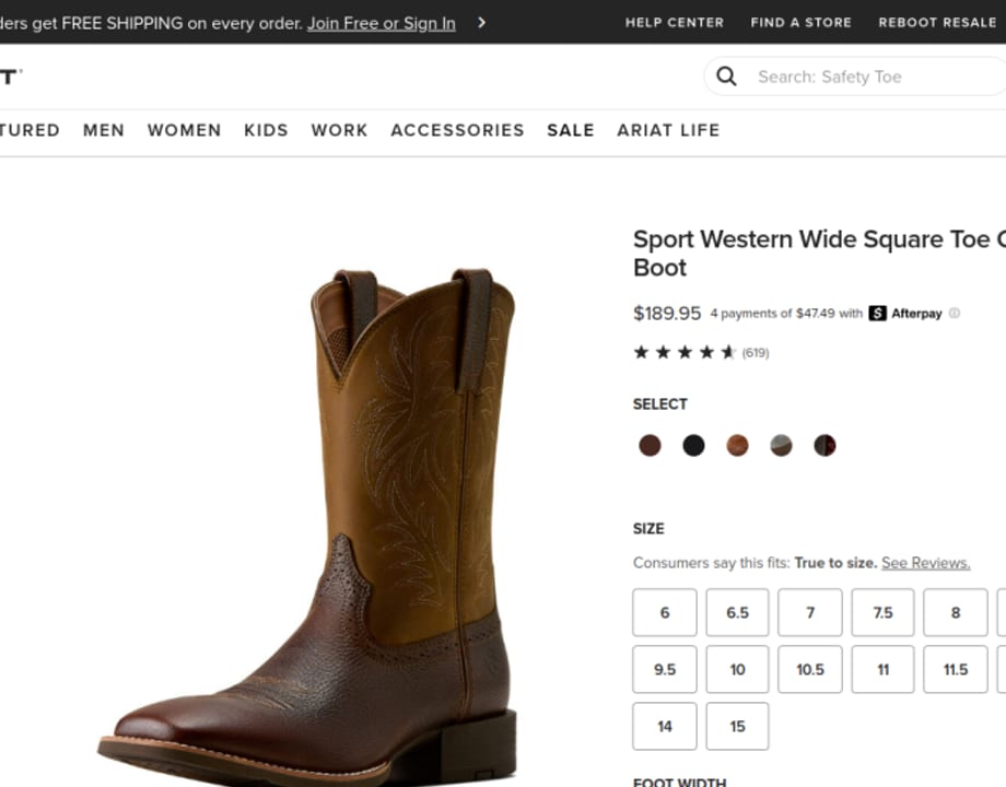 Sport Western Wide Square Toe Cowboy Boot