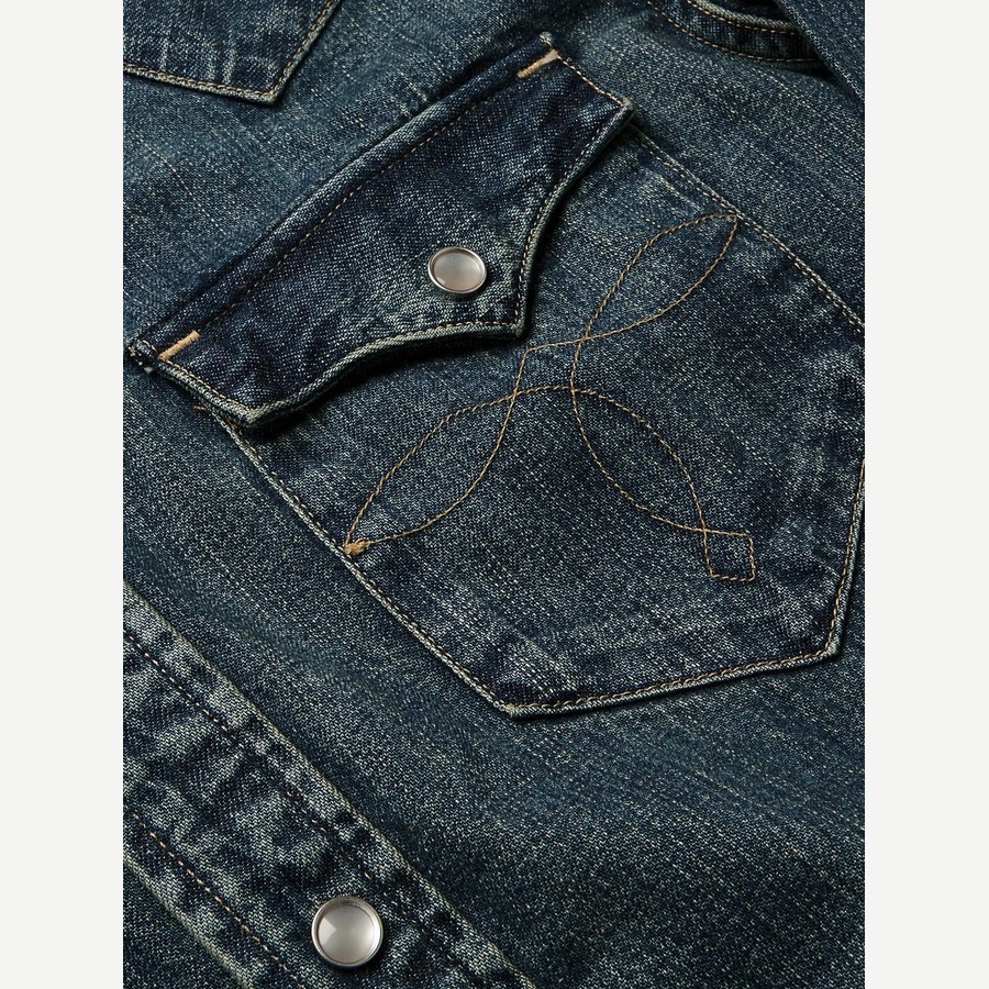 Slub Denim Western Shirt