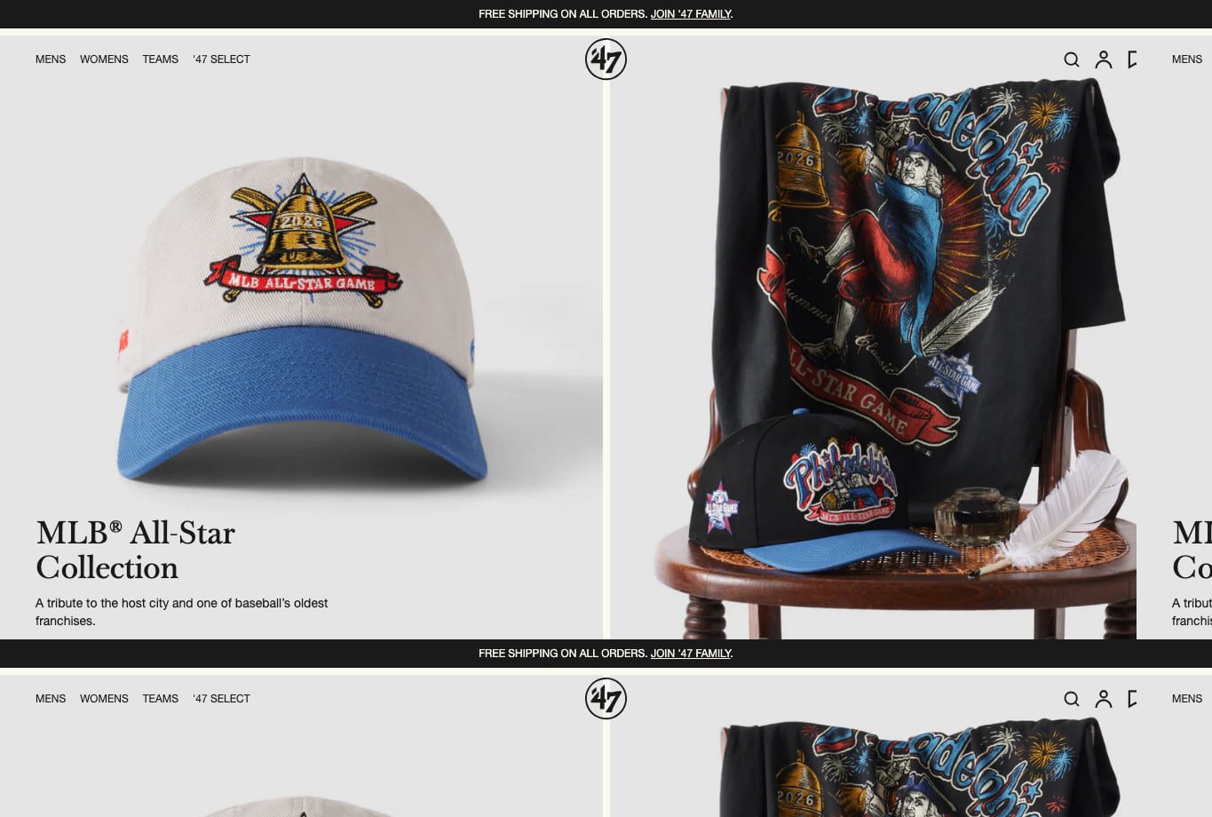 Parte superior de la tienda online '47