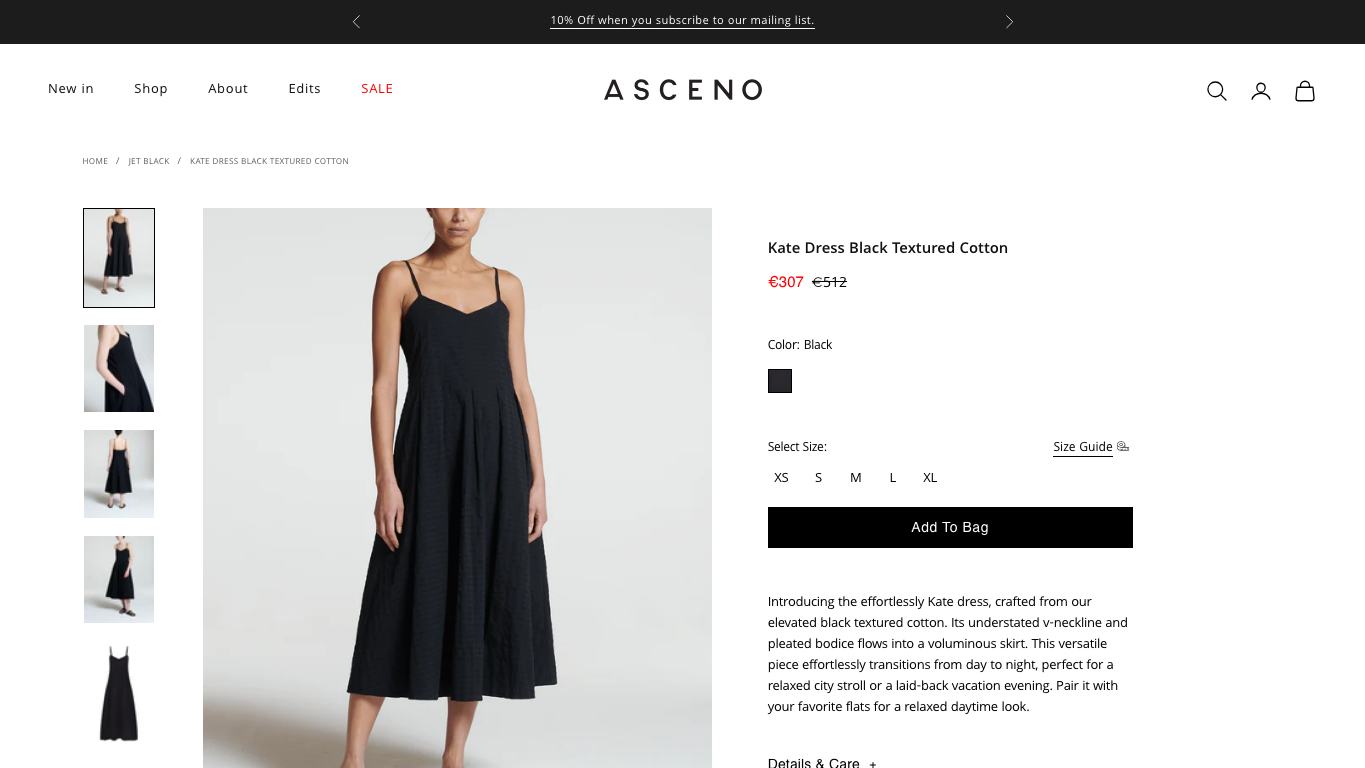 Captura real de una ficha de producto de Asceno