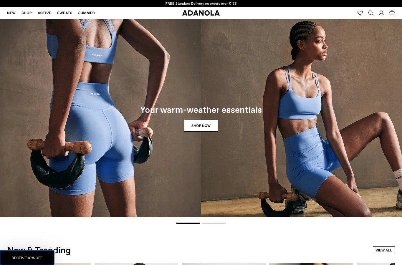 Inicio de la tienda online Adanola