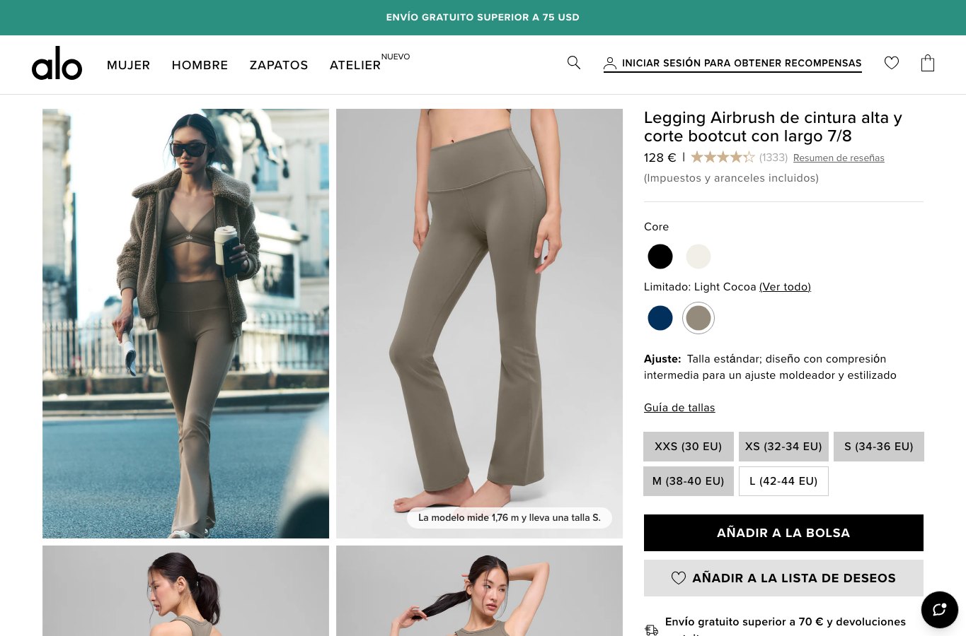 Producto real de la tienda online Alo Yoga