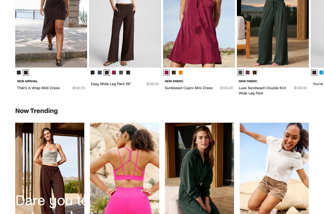 Zona intermedia del catalogo de Beyond Yoga