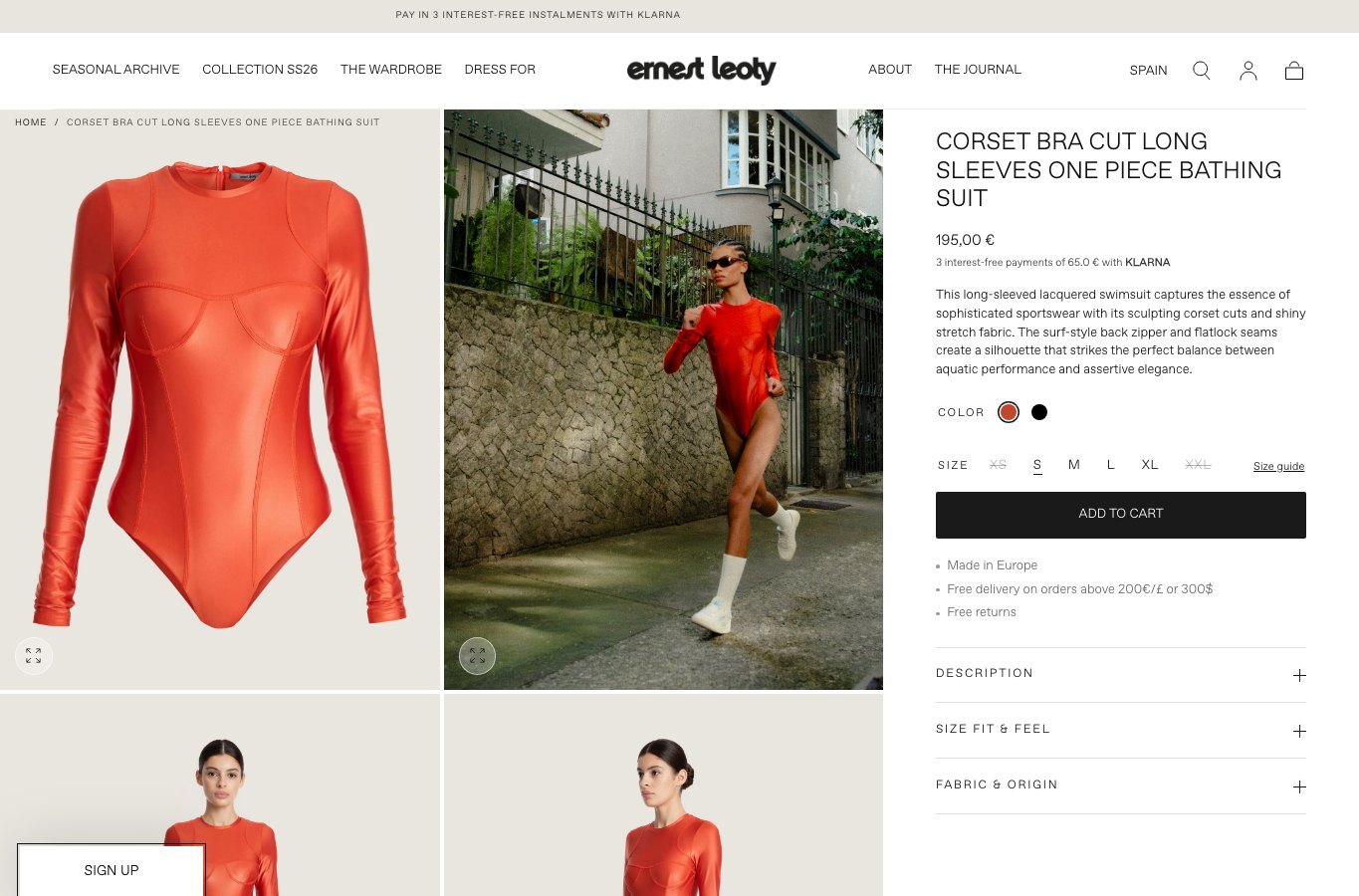 Producto real de la tienda online Ernest Leoty