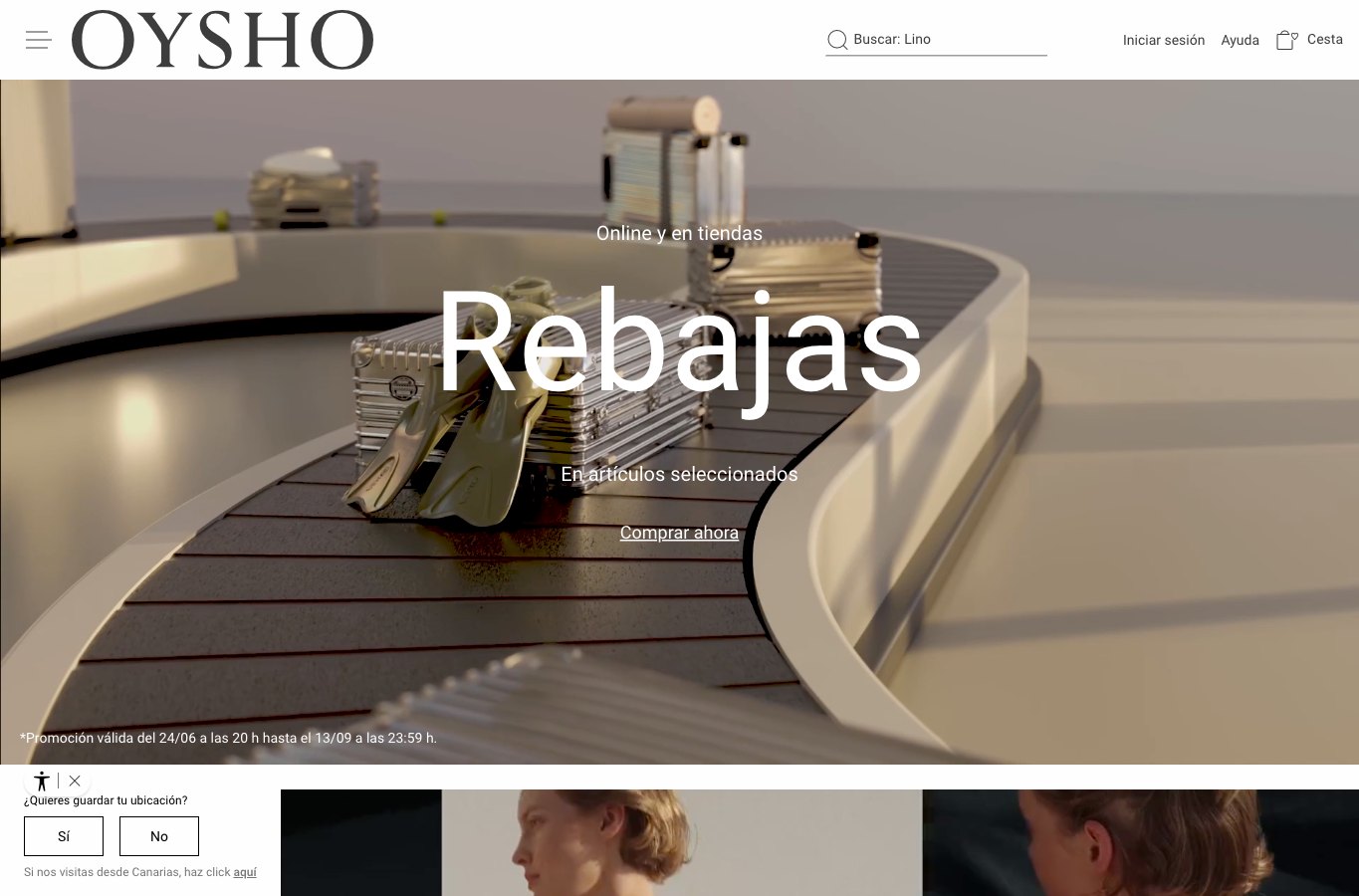Inicio de la tienda online Oysho Sport