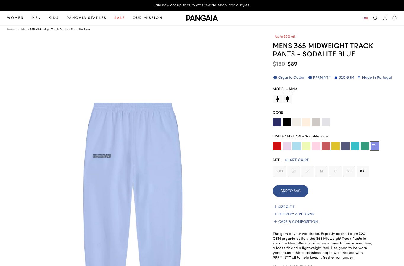 Producto real de la tienda online Pangaia