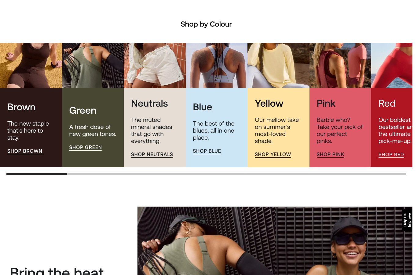 Zona intermedia del catalogo de Sweaty Betty