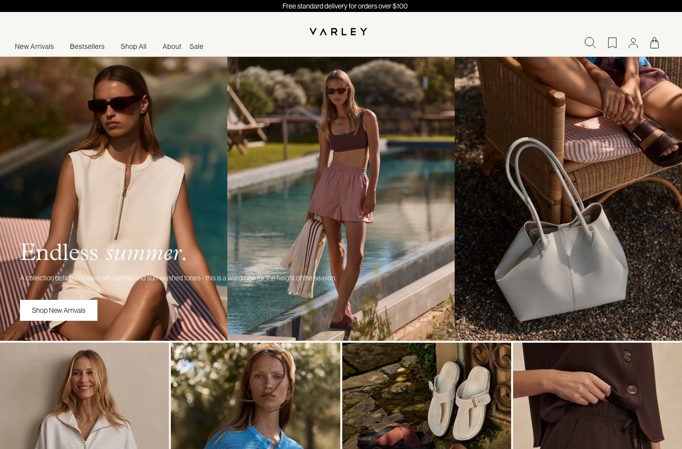 Inicio de la tienda online Varley