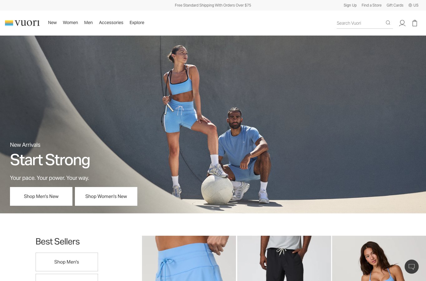 Inicio de la tienda online Vuori